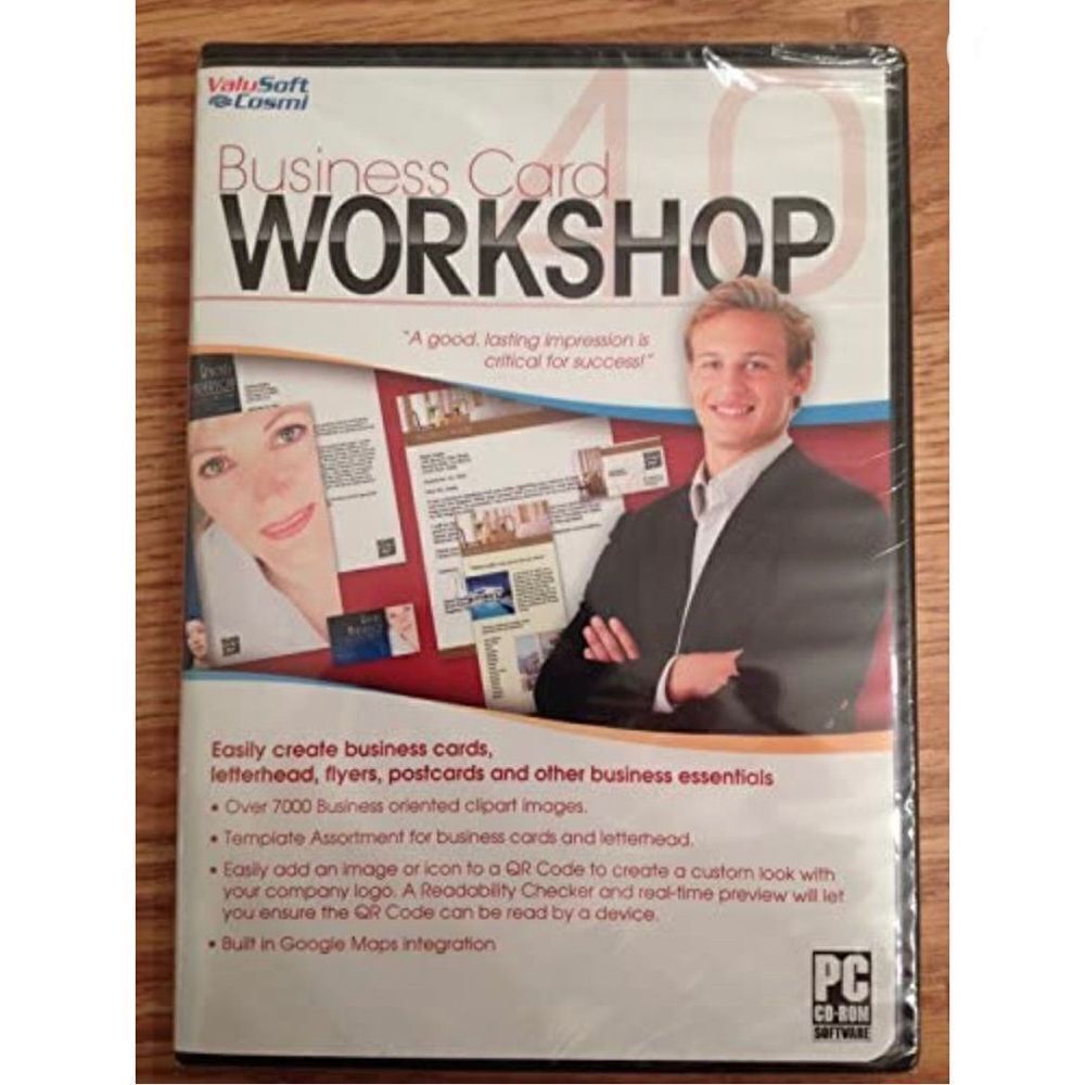 NWT Sealed Vintage VALUSOFT-COSMI Business Card Workshop PC CD ROM Software